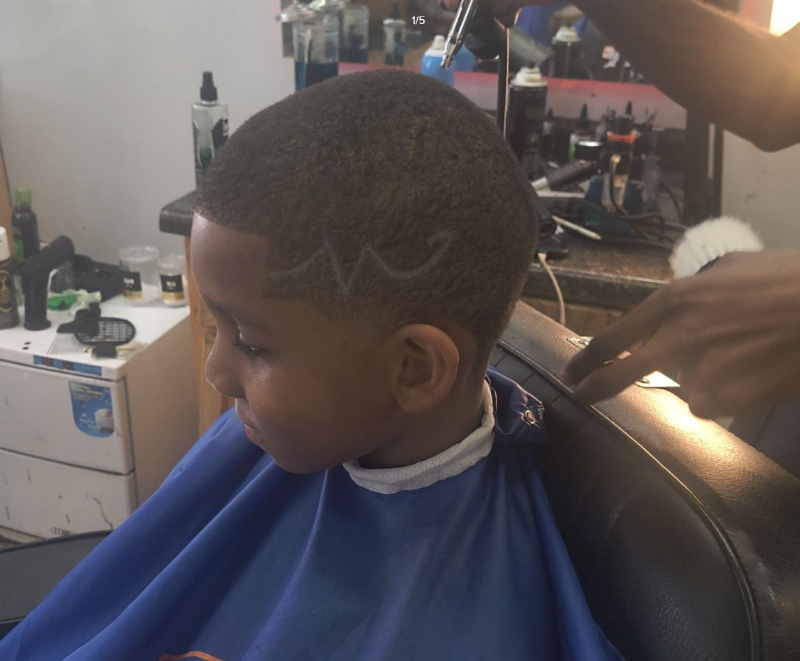 Kid's fade with hairline design